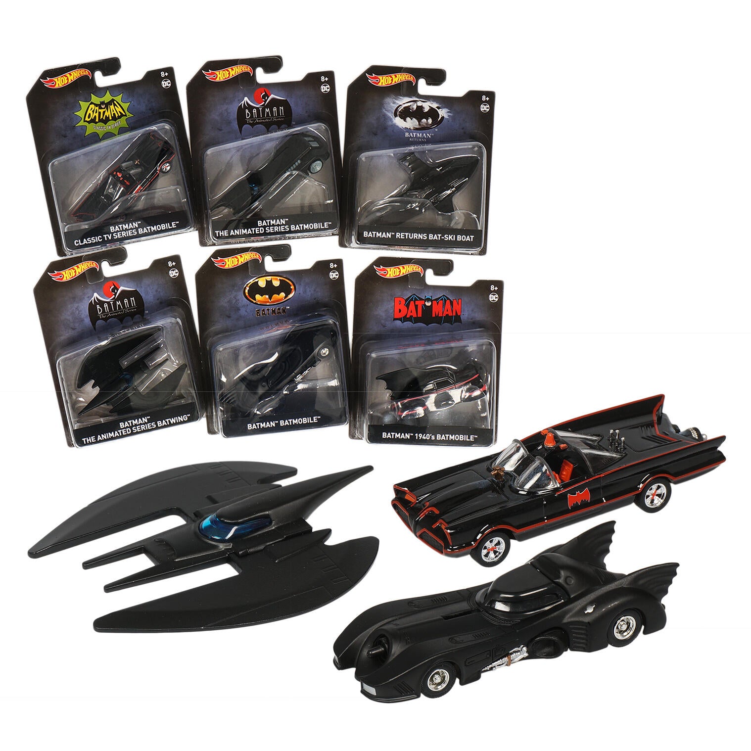 6pc Hot Wheels Cars Batman Batmobile Die-cast Toy