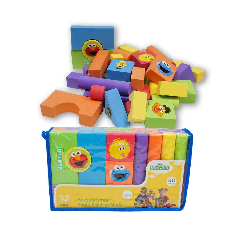 50 PC Sesame Street Foam Building Blocks Playmat - Offpricebundles