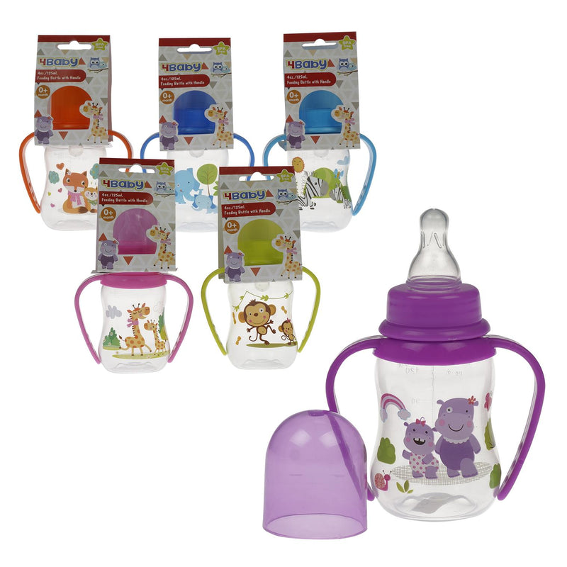 4 oz 4Baby Baby Bottle with Silicone Nipple & Handles - Offpricebundles