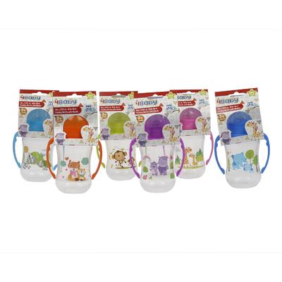 8 oz Little Mimos Baby Bottle Wide Neck with Handle- 6 Assortments - Offpricebundles