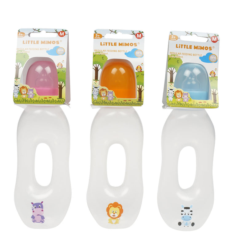 8 oz Little Mimos Baby Bottle with Silicone Nipple- 3 Assortments - Offpricebundles