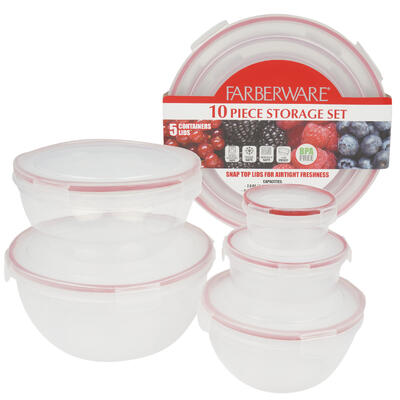 10 Piece Farberware Round Food Storage Set - Offpricebundles