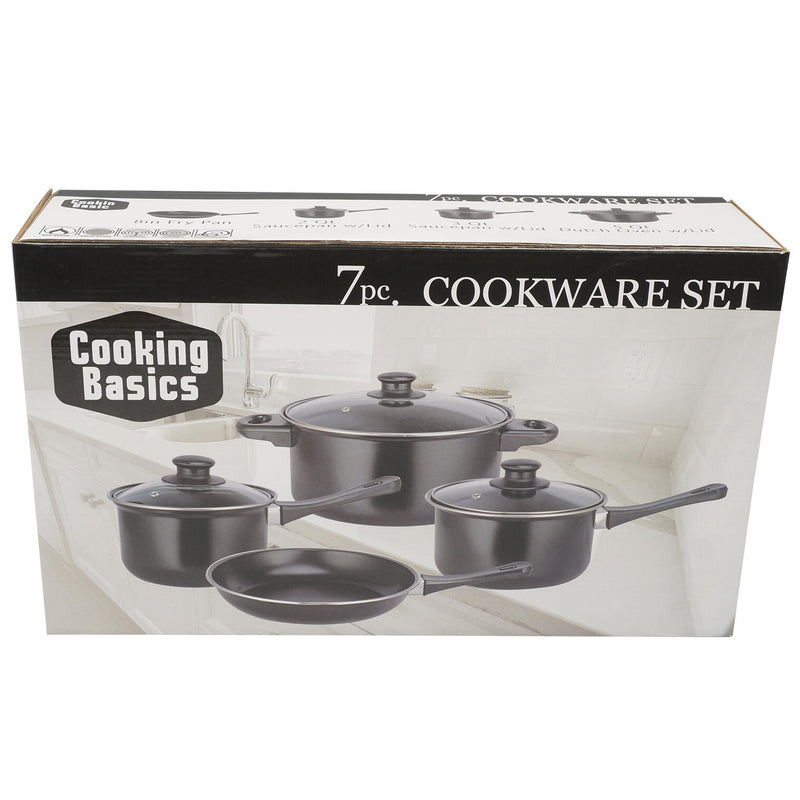 7 Piece Black Non-Stick Cookware Set | Pots and Pans Set - Offpricebundles