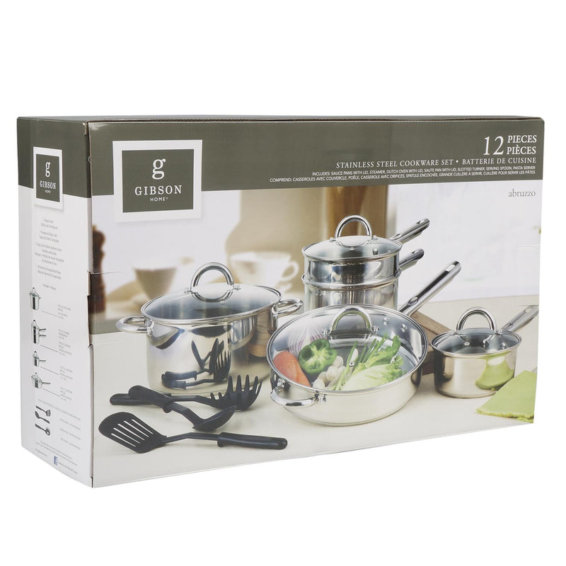 12pc Abruzzo Stainless Steel Cookware Set | Pots and Pans - Offpricebundles