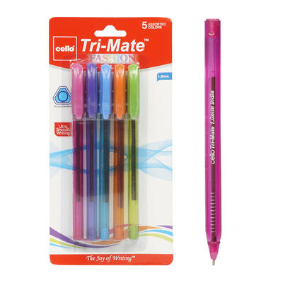 5pk BALLPOINT STICK FASHIO PENS - Offpricebundles