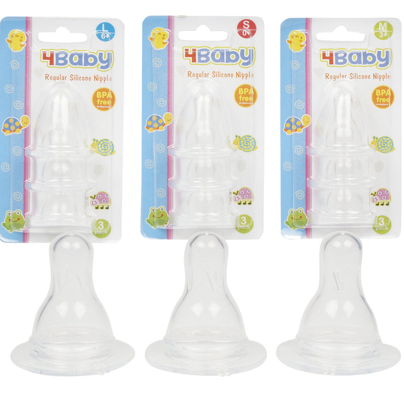 Little Mimos 3 pack Small-Large Neck Silicone Nipple - Offpricebundles