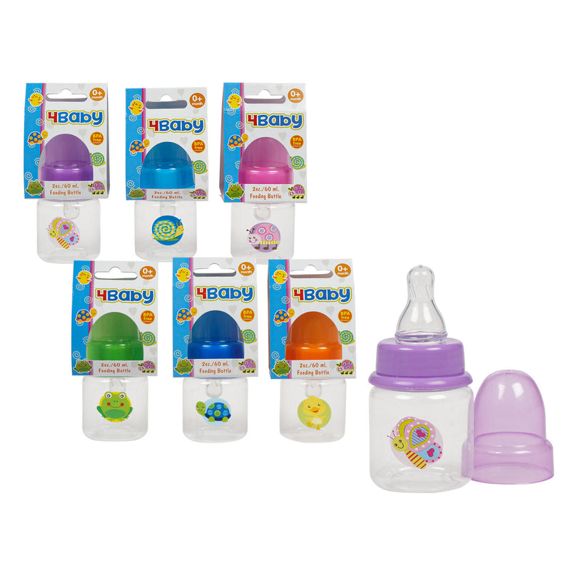 2 oz 4Baby Silicone Nipple Hood Cap Baby Bottle- 6 Assortments - Offpricebundles