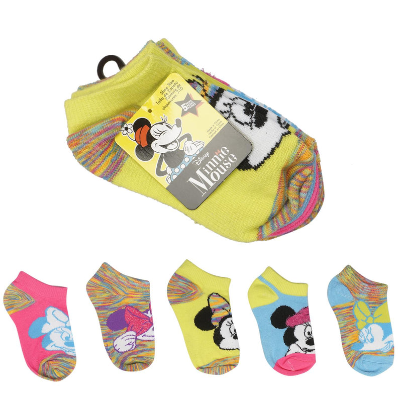 5 pack Disney Minnie Mouse No Show Socks- 4-6 sz - Offpricebundles