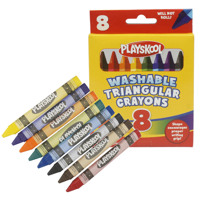 CRAYONS 8 ct WASHABLE TRIANGULAR - Offpricebundles