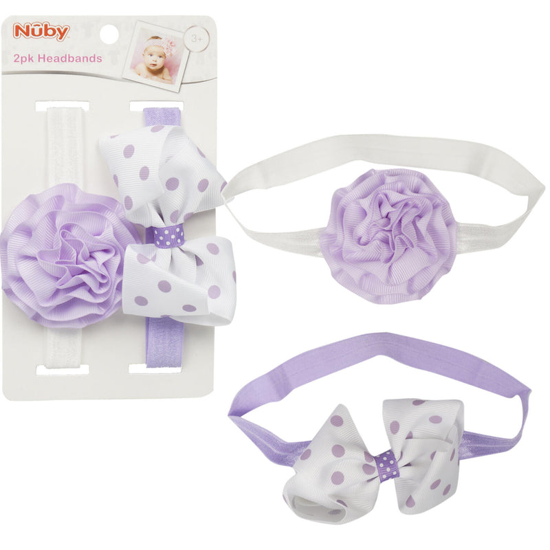 Nuby Purple Dot Headband Set- 3M+ - Offpricebundles