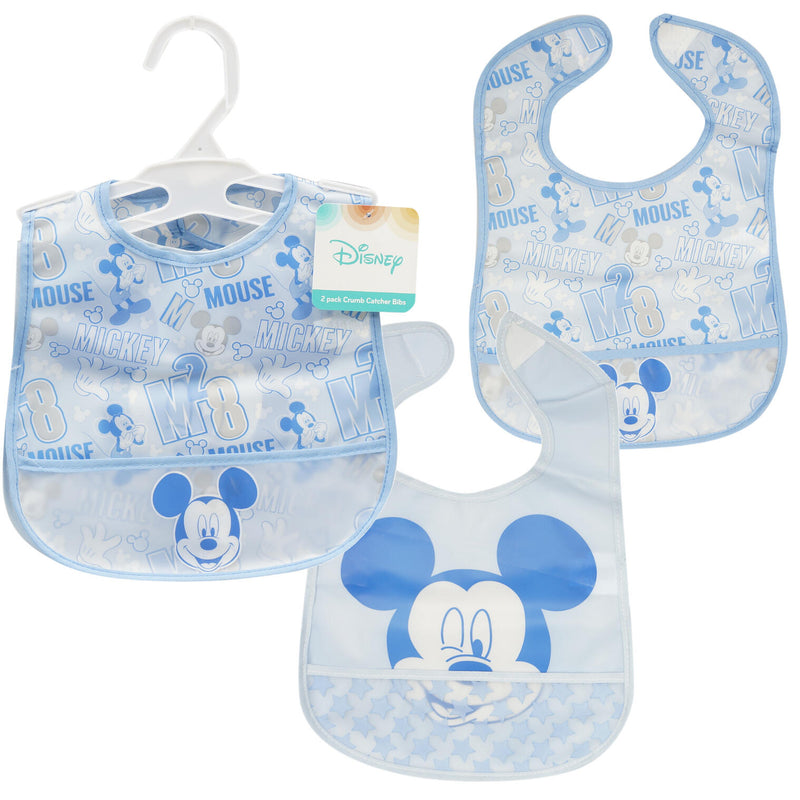 2 Pack Mickey Mouse Crumb Catcher Bibs- 2 Assortments - Offpricebundles