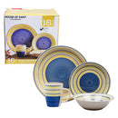 16 piece Blue and Yellow Hand Painted Dinnerware Sets