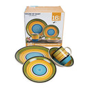 16 Piece Hand Painted Stoneware Dinnerware Set