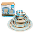 16 Piece Hand Painted Stoneware Dinnerware Set