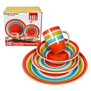 16 Piece Hand Painted Stoneware Dinnerware Set