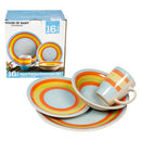 16 Piece Hand Painted Stoneware Dinnerware Set