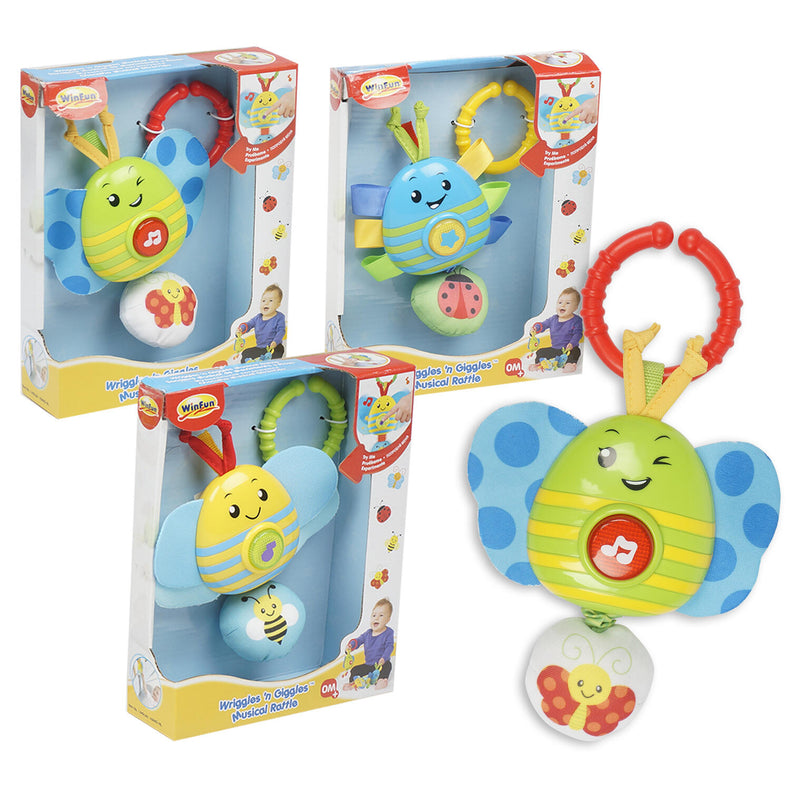 Wriggles 'N Giggles Musical Rattle Baby Toy- 3 Assortments - Offpricebundles