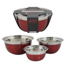 3 Piece Asean Red Mixing Bowl Set | Kitchen Bowl Set - Offpricebundles
