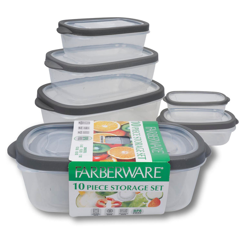 10 Piece Rectangular Farberware Storage Set - Offpricebundles