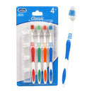 4 Pack All Pure Classic Toothbrushes with Clear Cap