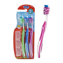 3 Pack All Pure Total Care Toothbrushes with Clear Caps