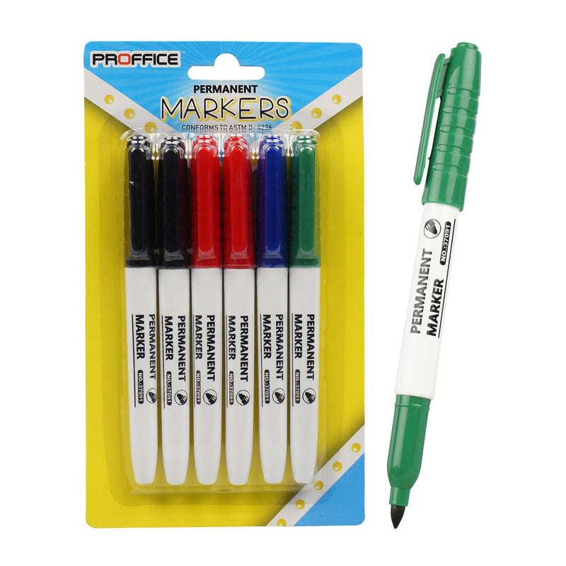 6 Piece Permanent Marker Set - Offpricebundles