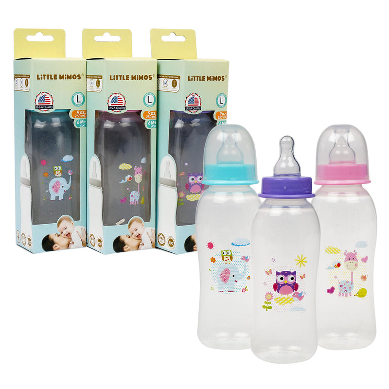 9 oz Little Mimos Baby Bottle with Silicone Nipple - Offpricebundles