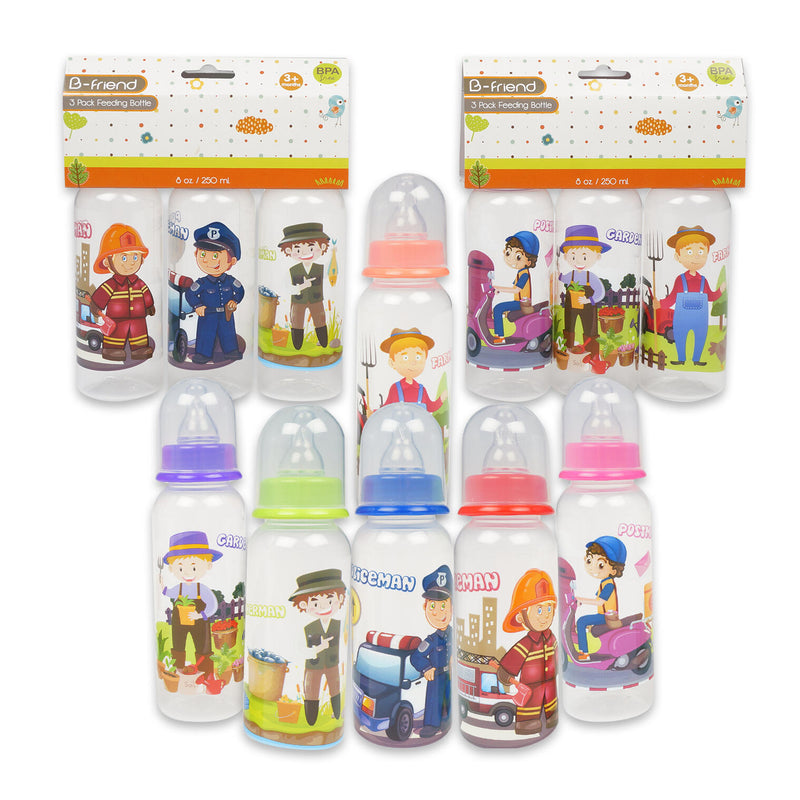 8 oz B-Friend Baby Bottle with Silicon Nipple-3 pack - Offpricebundles