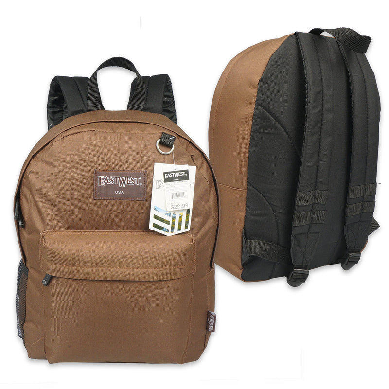 16.5" Brown East West Backpack - Offpricebundles