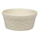 6" Beige Embossed Bones Pet Bowl