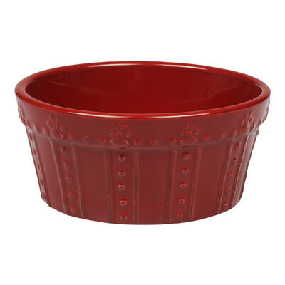 6" Ruby Embossed Pet Bowl