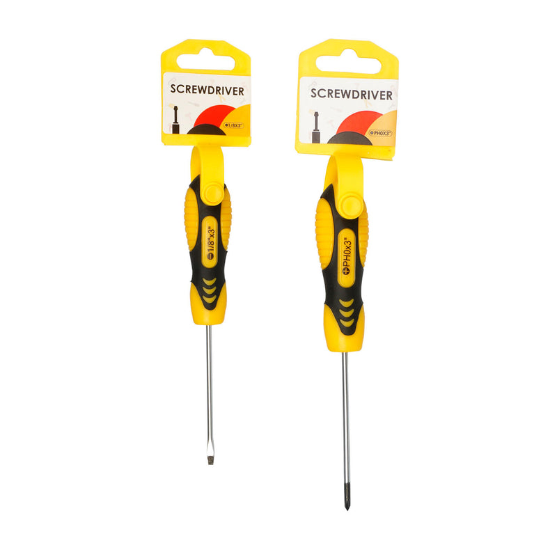 Bulk Black and Yellow Screwdriver 6.3"- Assorted