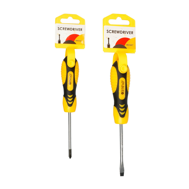 Bulk Bulk Black and Yellow Screwdriver 6.49"- Assorted