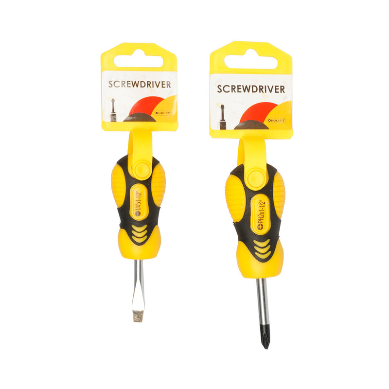 Bulk Black and Yellow Screwdriver 2.36"- Assorted