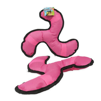 Pet Lover Boomerang Plush Dog Toy- 9.85"- Hot Pink