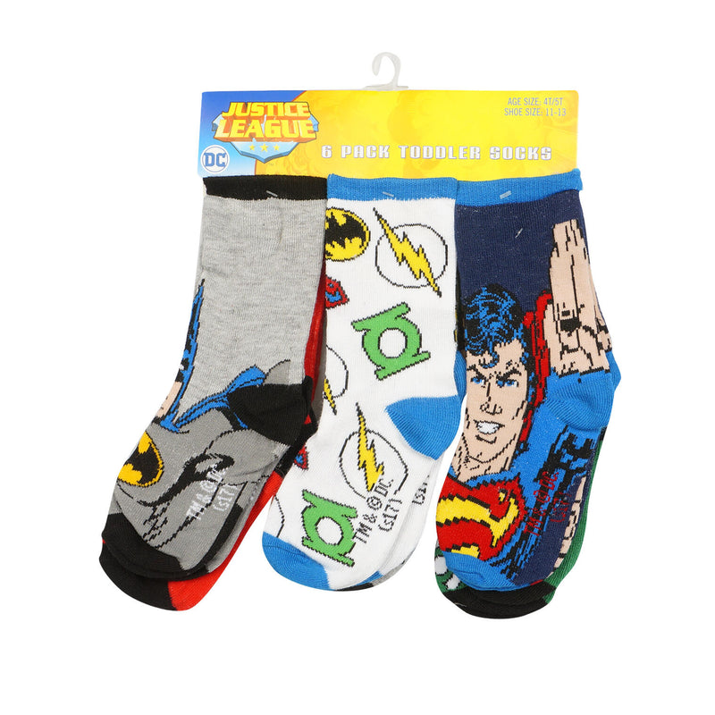 6 pack DC Comics Justice League Boys Toddler Sock- 3T/4T - Offpricebundles