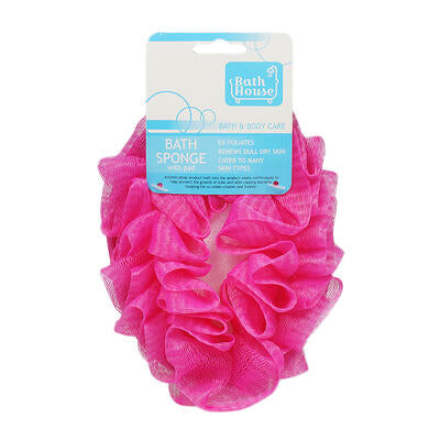 Bath Sponge with Pad- Hot Pink