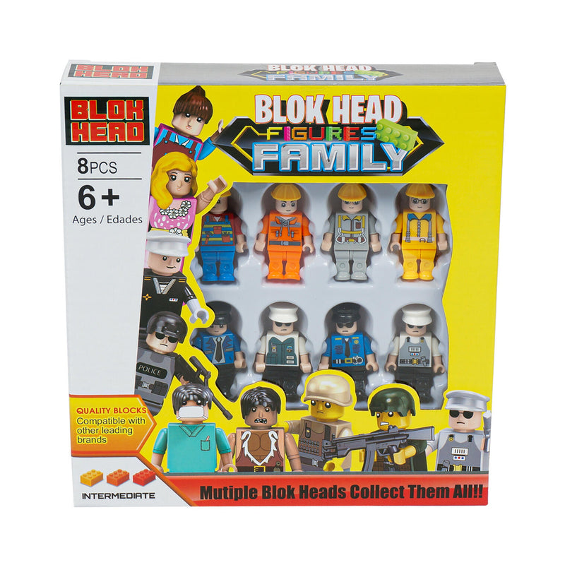 Blok Head 8 Piece Family Figurines Play Set - Offpricebundles