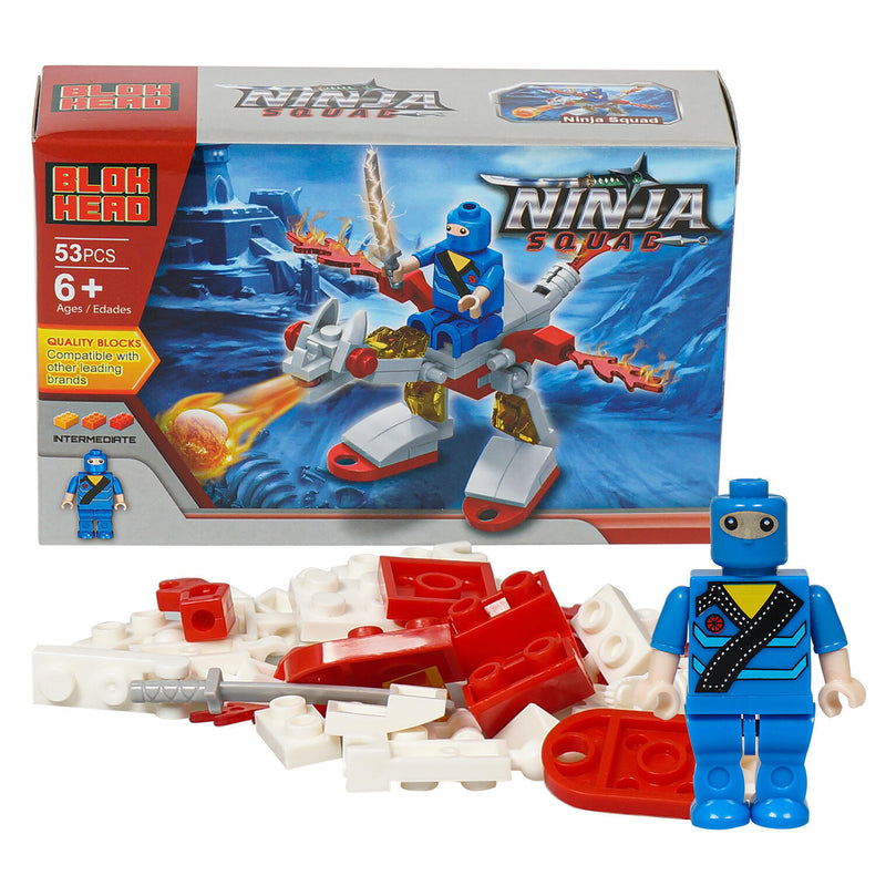 Blok Head 53 Piece Ninja Squad Building Block Set - Offpricebundles