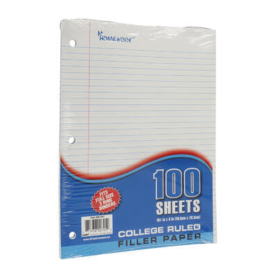 100 Sheet College Ruled Filler Paper - Offpricebundles