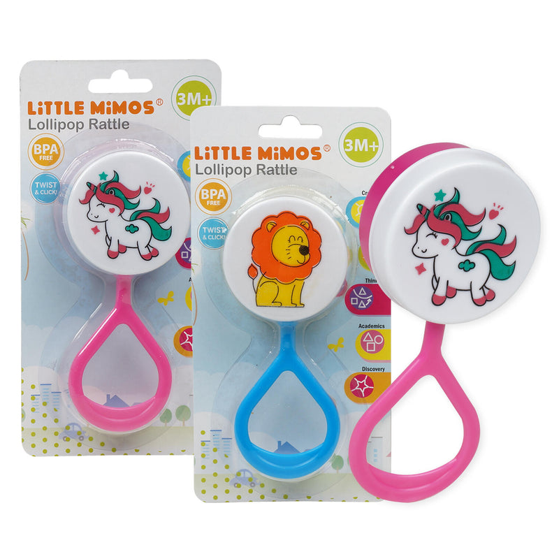 Little Mimos Plastic Lollipop Rattle- Assorted - Offpricebundles