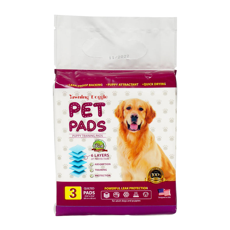 3 Pack Pet Pee Pads- 23.6" X 23.6"