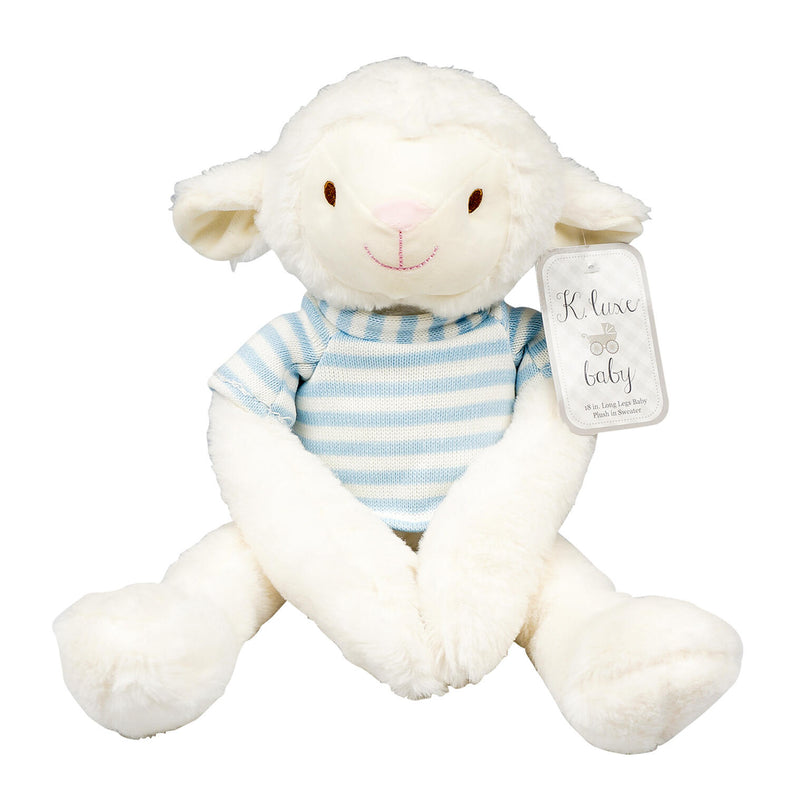 Baby Lamb Plush Toy with Rattle- 18" - Offpricebundles