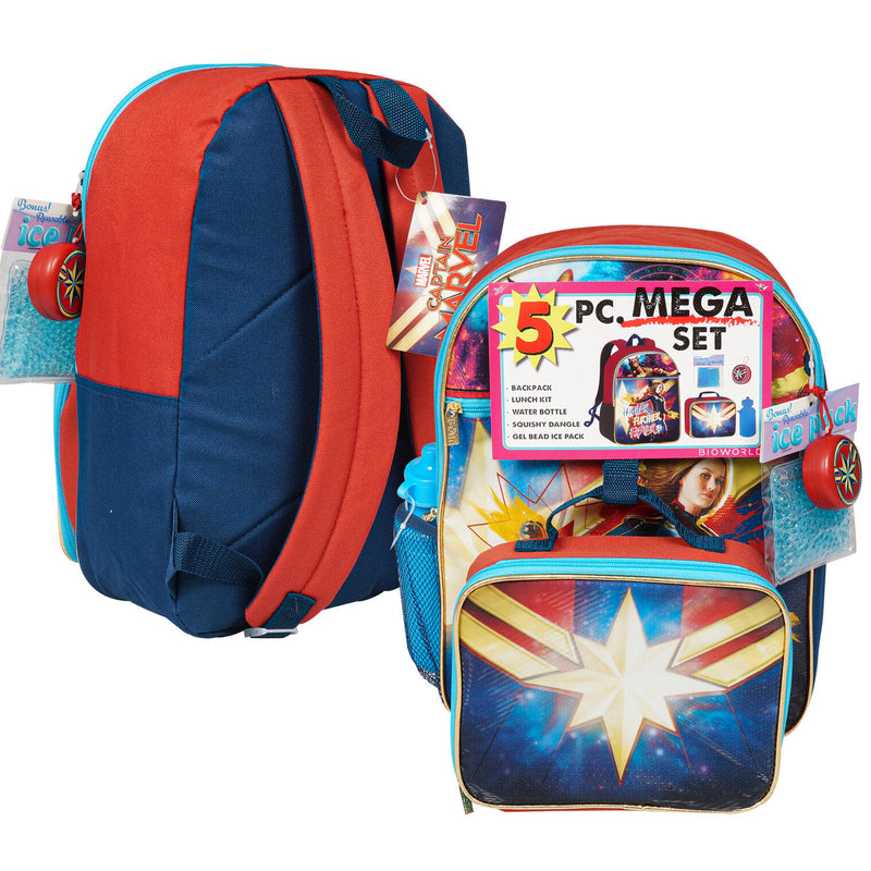 5 Piece Captain Marvel Backpack - Offpricebundles