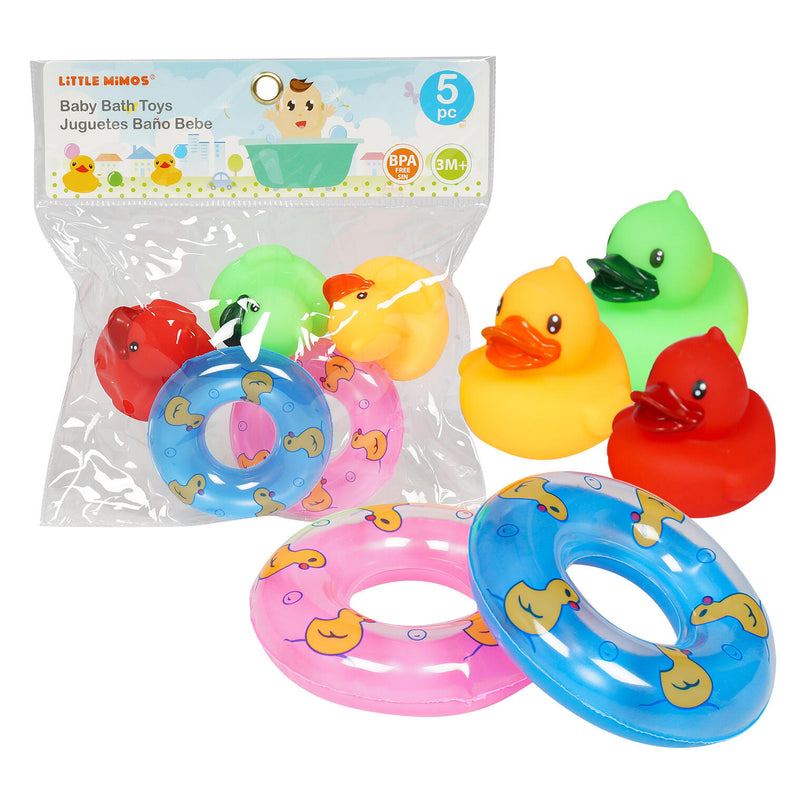 Little Mimos 5 Piece Rubber Ducky Bath Play Set - Offpricebundles