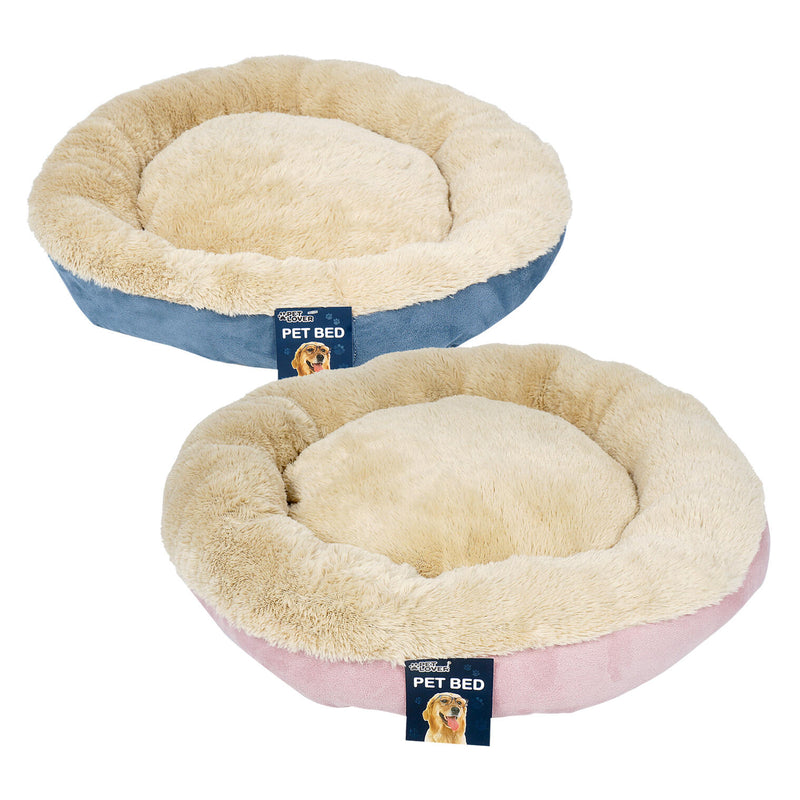 Velvet Pet Bed with Plush - 21.3" - 2 Assortments