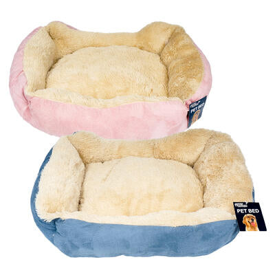 Velvet Pet Bed with Plush- 19.7"- 2 Assortments