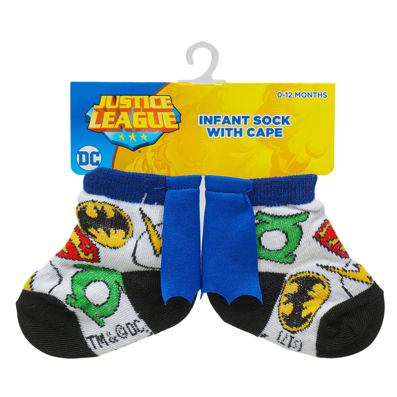 DC Comics Justice League Boys Infant Sock with Cape 0-12M - Offpricebundles