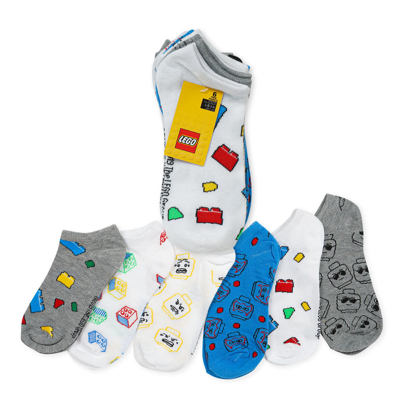 6 Pack Lego Iconic Low Rise Socks- size 3-9 - Offpricebundles