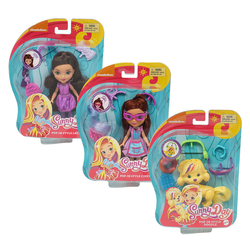 Nickelodeon Sunny Day Pop-In Style Hair Play Dolls with Accessories (3 assortments) - Offpricebundles